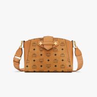 MCM Small Essential Messenger In Visetos Original Brown