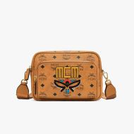 MCM Small Klassik Crossbody In Geo Laurel Visetos Brown