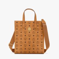 MCM Small Klassik Tote In Visetos Brown