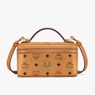 MCM Small Rockstar Vanity Case In Visetos Brown