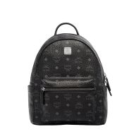 MCM Small Stark Backpack In Visetos Black