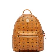 MCM Small Stark Backpack In Visetos Brown