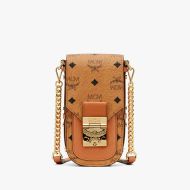 MCM X-Mini Patricia Crossbody In Visetos Brown