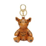 MCM Zoo Pig Charm In Visetos Brown