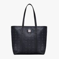 MCM Medium Toni Shopper Tote In Visetos Black