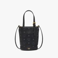 MCM Mini Aren Bucket Tote in Visetos Black