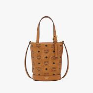 MCM Mini Aren Bucket Tote in Visetos Brown