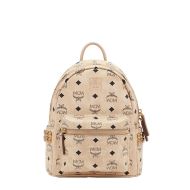 MCM Mini Stark Side Studs Backpack In Visetos Beige