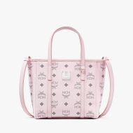 MCM Mini Toni Shopper Tote In Visetos Cherry