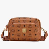 MCM Small Klassik Crossbody In Visetos Brown