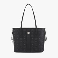 MCM Small Reversible Liz Shopper Tote In Monogram Visetos Black