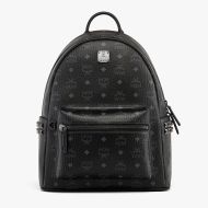 MCM Small/Medium Stark Side Studs Backpack In Visetos Black