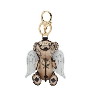 MCM Cupid Bear Charm In Visetos Beige