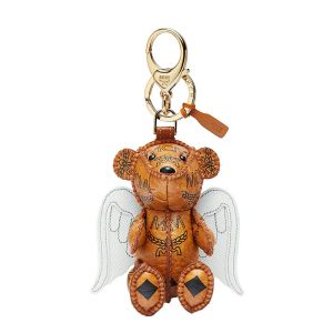 MCM Cupid Bear Charm In Visetos Brown