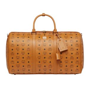 MCM Large Traveler Weekender In Visetos Brown