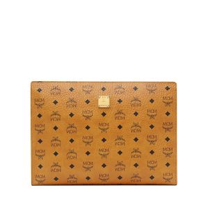 MCM Large Zip Pouch In Visetos Original Brown