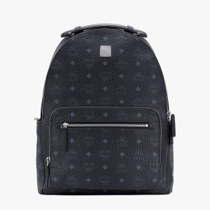 MCM Medium Stark Backpack In Signature Visetos Black