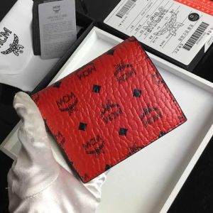 MCM Mini Bifold Wallet In Visetos Original Red