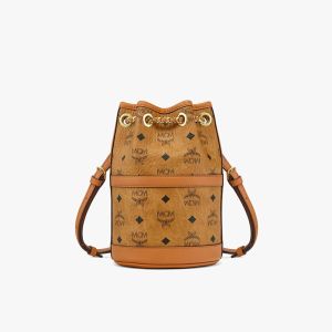 MCM Mini Aren Chain Backpack In Visetos Brown