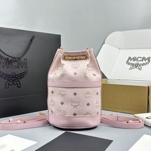 MCM Mini Aren Chain Backpack In Visetos Light Pink