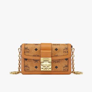 MCM Mini Tracy Crossbody In Visetos Brown