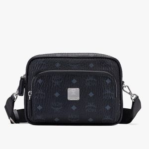 MCM Small Klassik Crossbody In Visetos Black