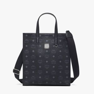 MCM Small Klassik Tote In Visetos Black