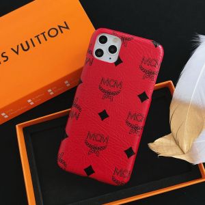 MCM iPhone Case In Visetos Original Red