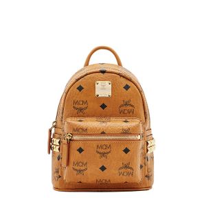 MCM X-Mini Stark Side Studs Backpack In Visetos Brown